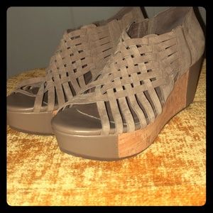 Chocolat Blu wedges grey worn once basically new